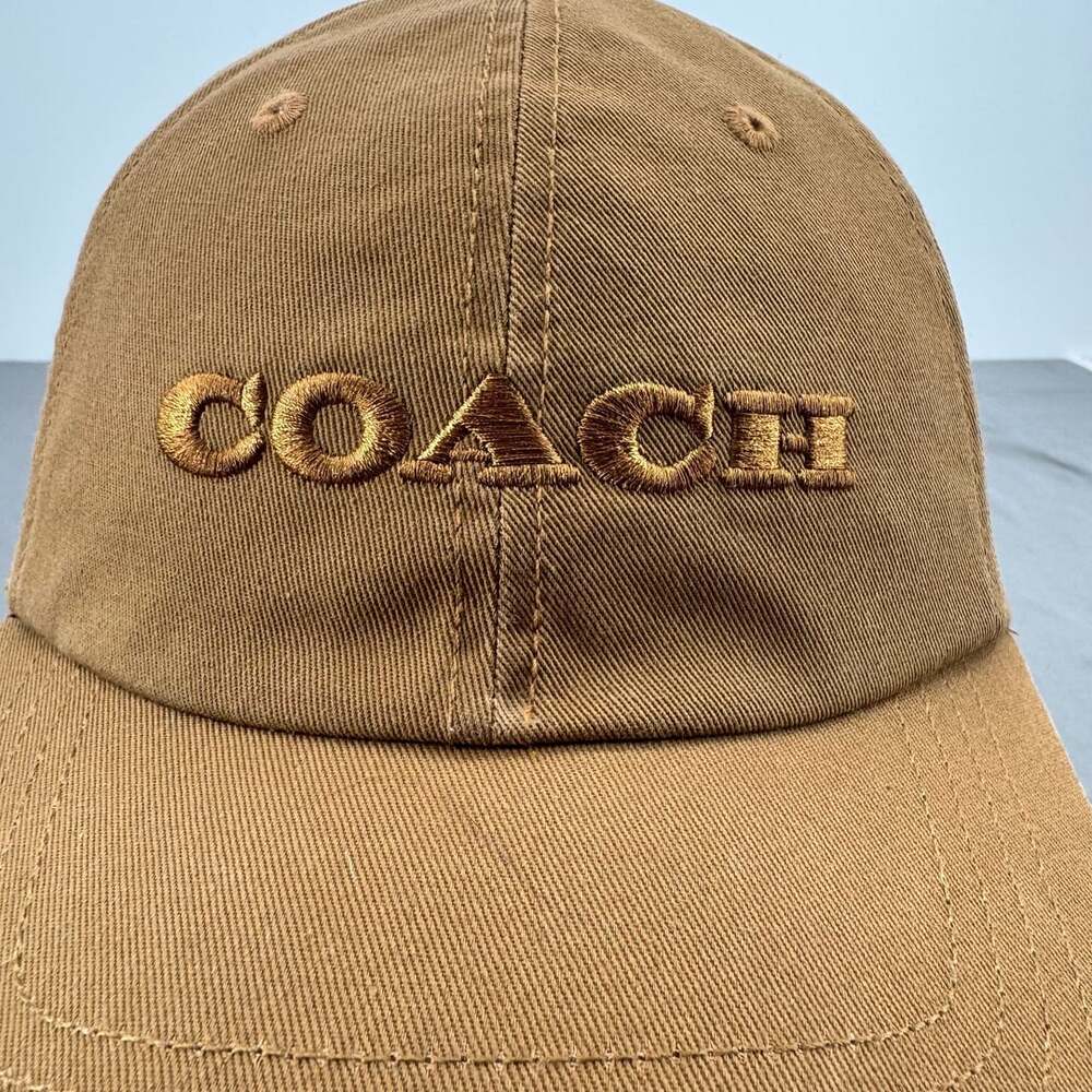 Coach CO10032 Light Saddle Brown Embroidered Logo Baseball Hat Cap O/S - Picture 2 of 7